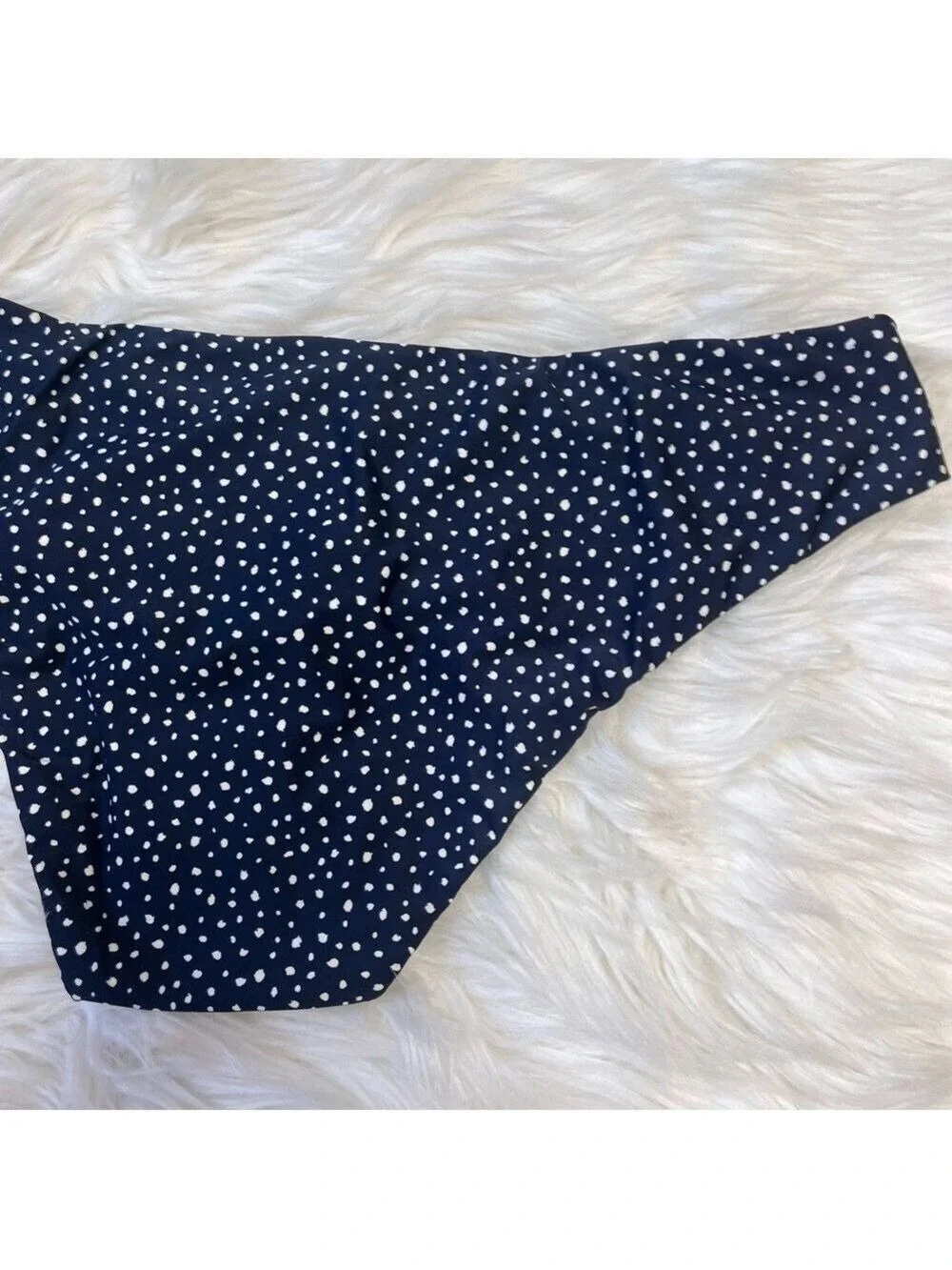 J Crew Navy Polka Dot Bikini Bottoms Size XXL